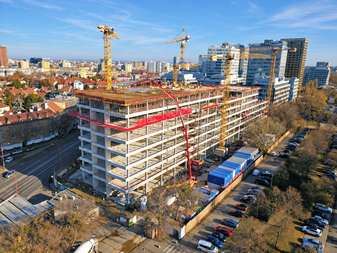 Nové Apollo – monolitická konštrukcia a čerpadlo betónu