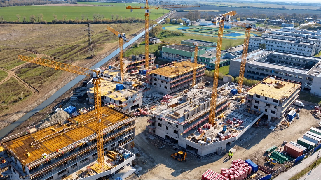 RNDZ / Rendez – rozostavané bloky a žeriavy pri kanáli