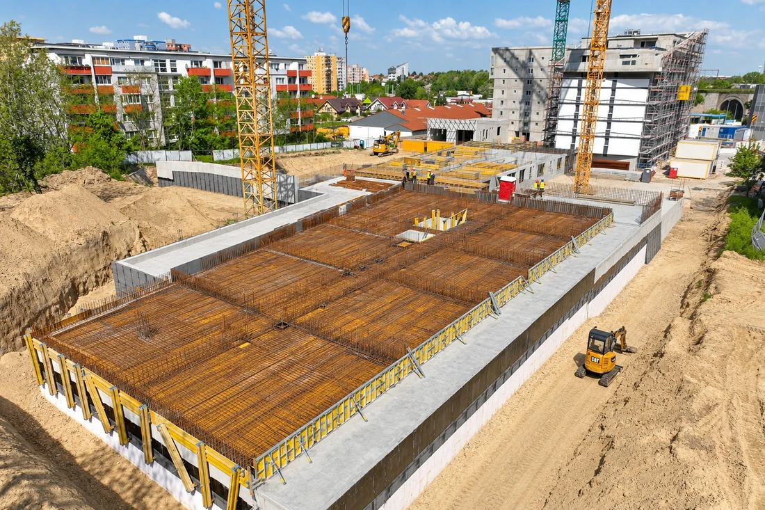 Stockerka – výstuž stropnej dosky pred betonážou